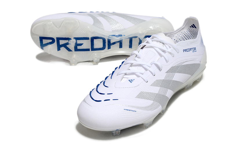 Adidas Predator Elite 25 FG Firm Ground Soccer Cleats - White/BLUE/SILVER